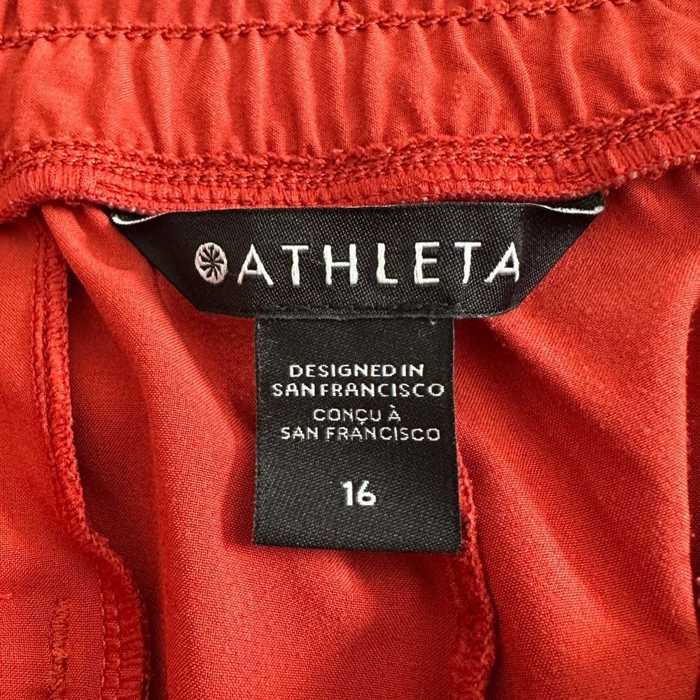 Athleta Avenue Wide Leg Crop Pant Currant Red Women’s Size 16 - Picture 4 of 13